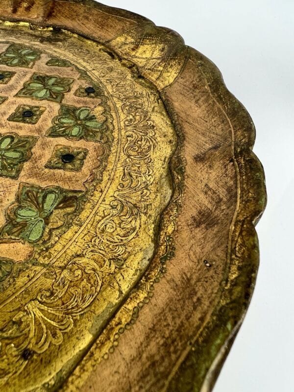 Vassoio in legno vintage stile Barocco Fiorentino guantiera piatto portata oro A Categoria  Complementi d'arredo