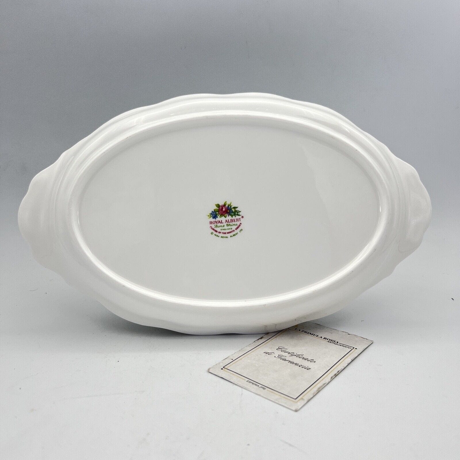 Vassoio ovale piatto in porcellana Royal Albert con mesi Flower Of The Month Categoria  Piatti Vassoio