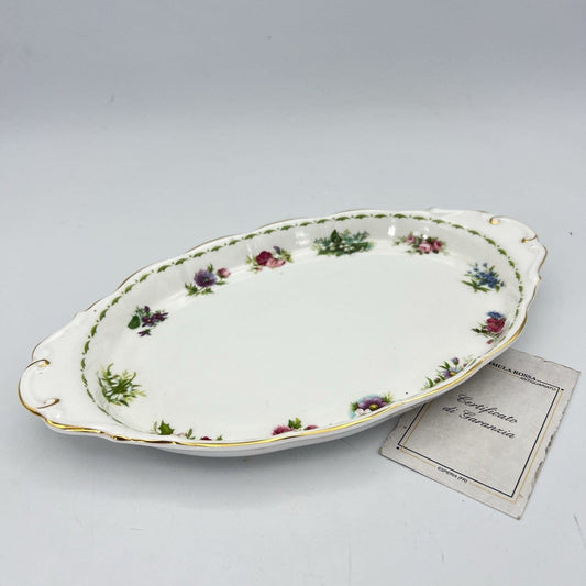 Vassoio ovale piatto in porcellana Royal Albert con mesi Flower Of The Month '84 Categoria  Piatti Vassoio