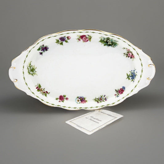 Vassoio ovale piatto in porcellana Royal Albert con mesi Flower Of The Month '84 Categoria  Piatti Vassoio