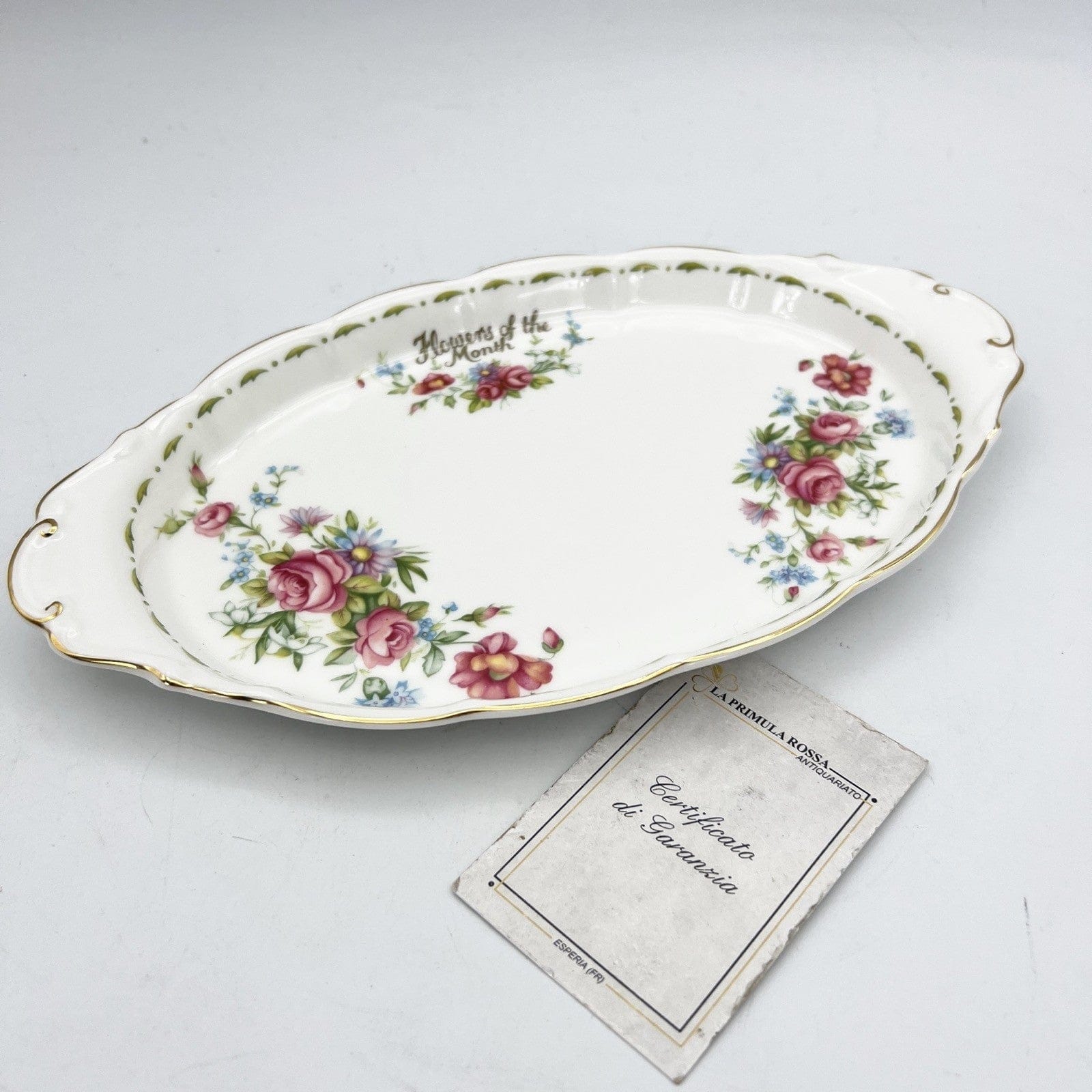 Vassoio ovale piatto in porcellana Royal Albert con mesi Flowers Of The Month 84 Categoria  Piatti Vassoio