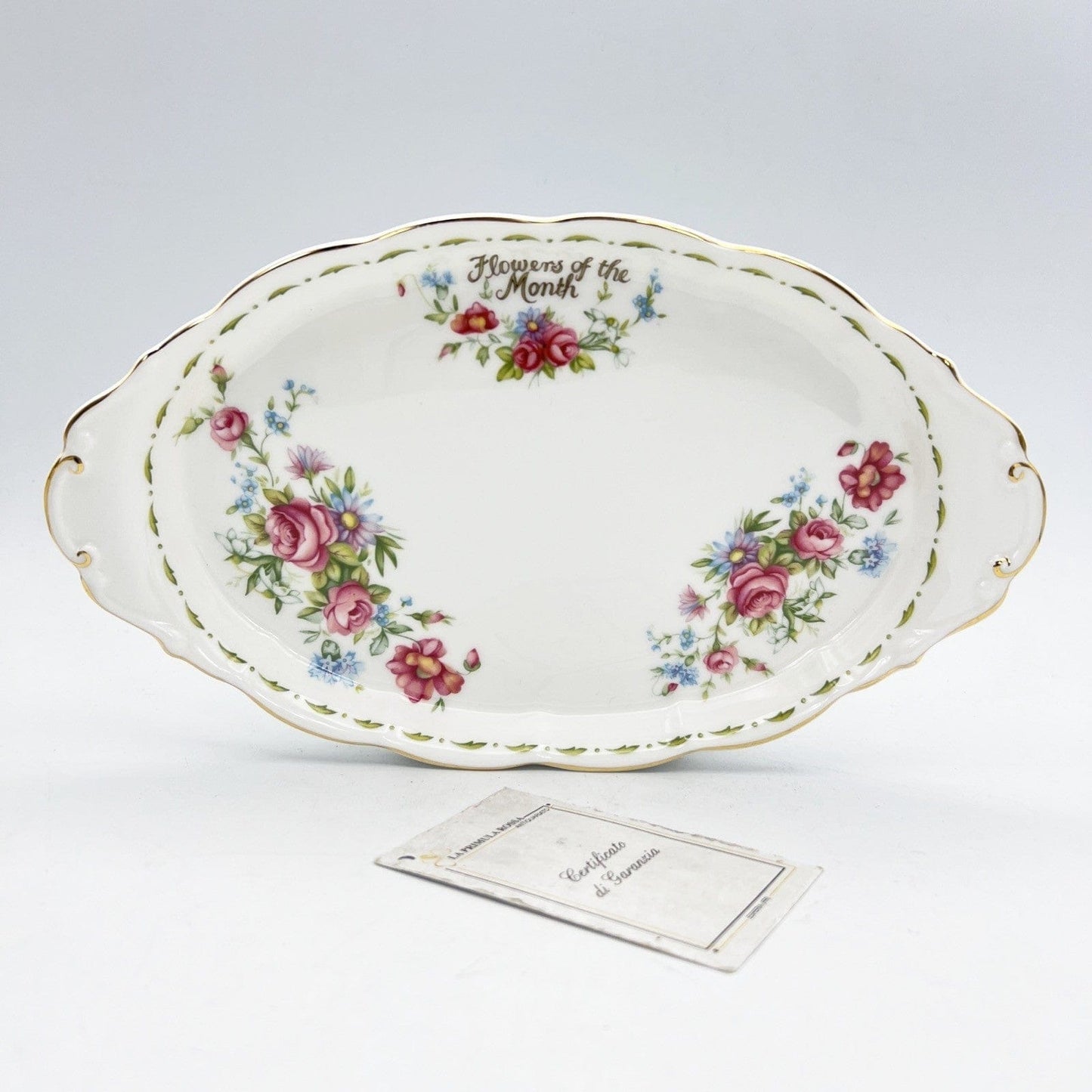 Vassoio ovale piatto in porcellana Royal Albert con mesi Flowers Of The Month 84 Categoria  Piatti Vassoio