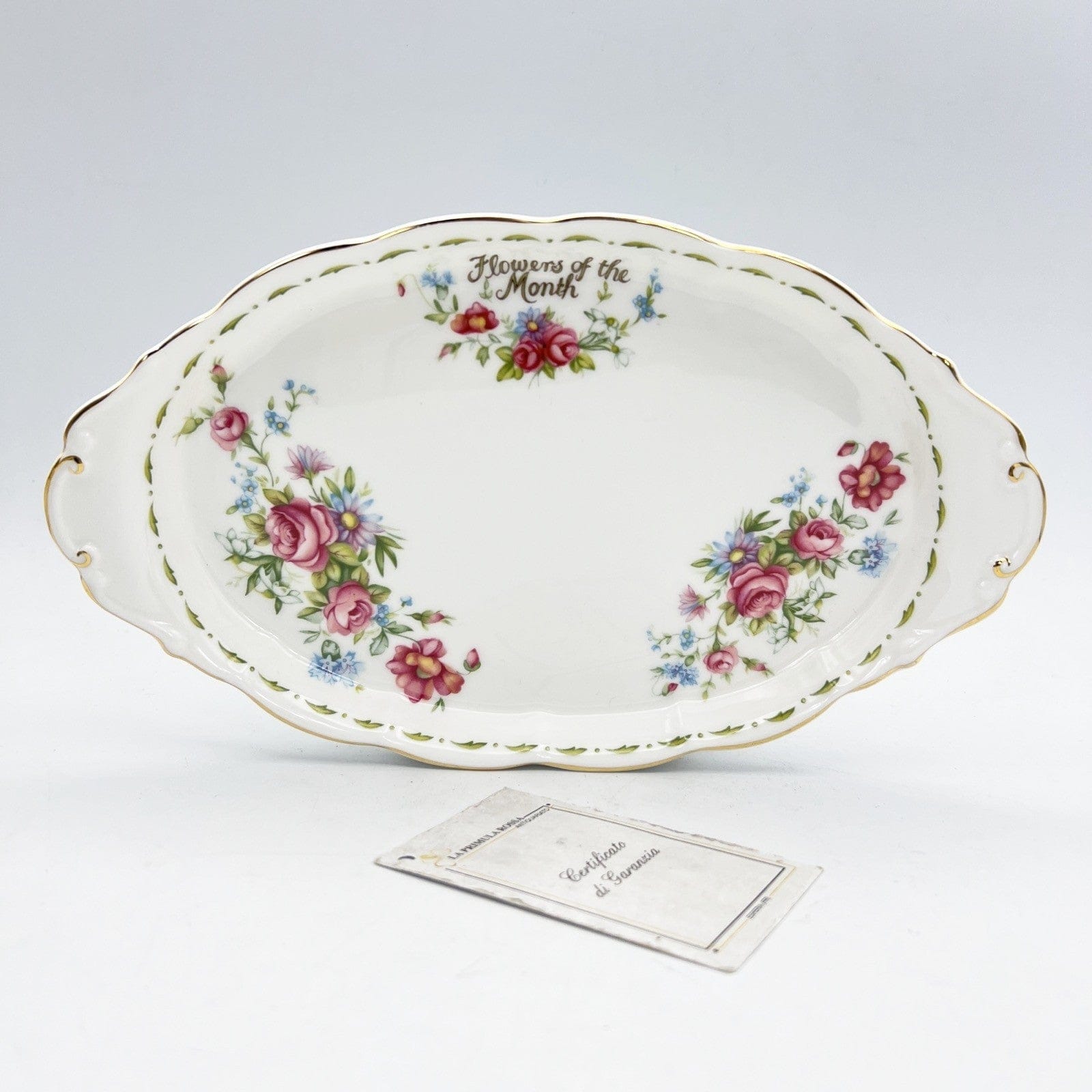 Vassoio ovale piatto in porcellana Royal Albert con mesi Flowers Of The Month 84 Categoria  Piatti Vassoio