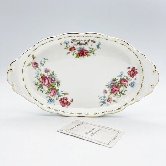 Vassoio ovale piatto in porcellana Royal Albert con mesi Flowers Of The Month 84 Categoria  Piatti Vassoio