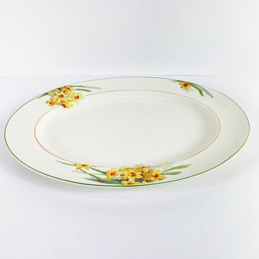 Vassoio piatto da portata inglese in ceramica d'epoca stile art Decò Narcisi '20 Categoria  Piatti Vassoio