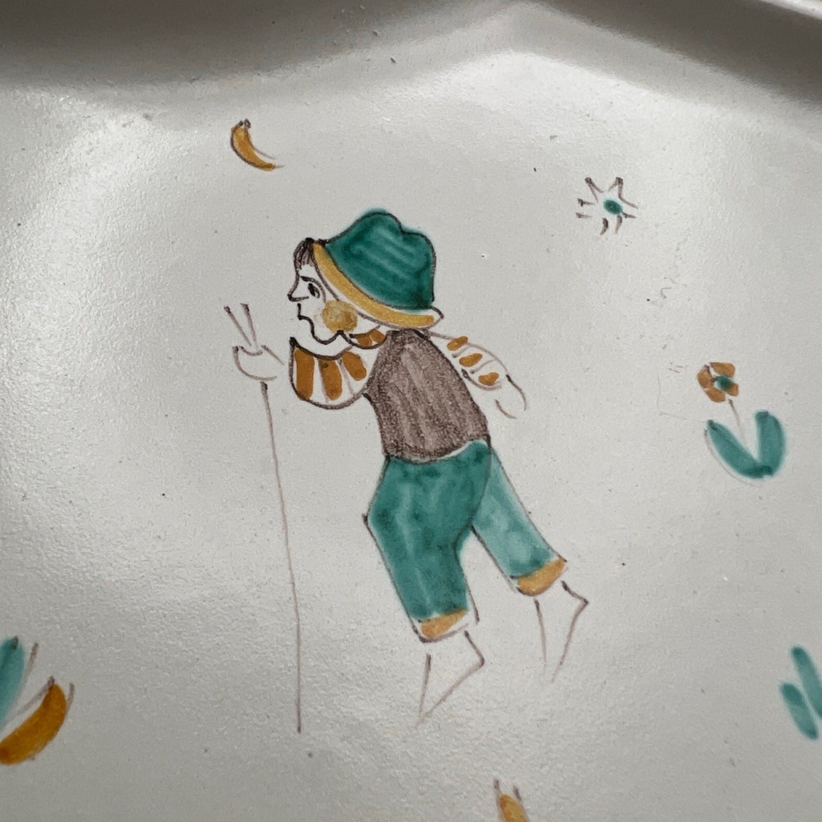 Vassoio Piatto in ceramica di Vietri sul mare vietrese Vintage con Pastorello Categoria  Servizio tazze - Tazze