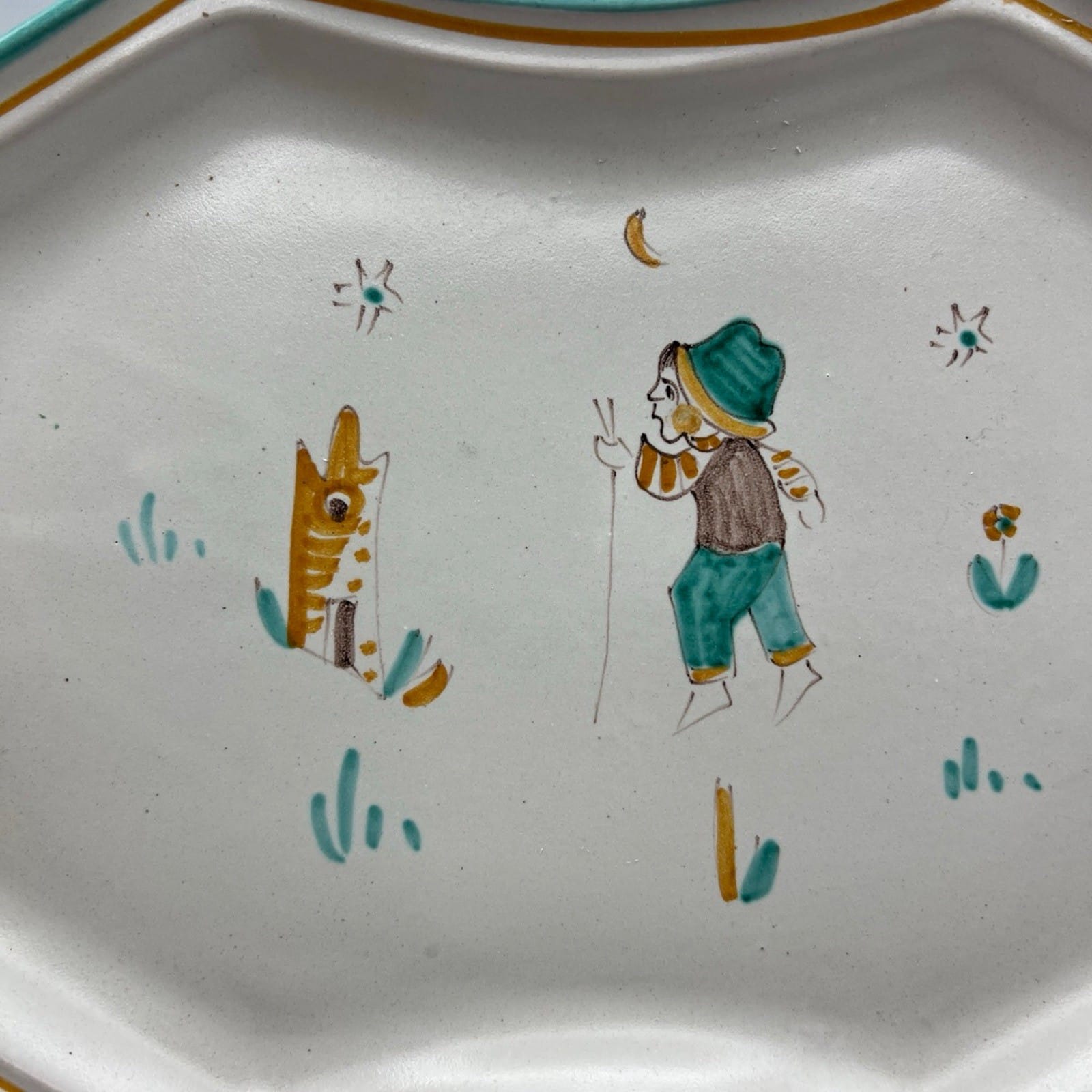 Vassoio Piatto in ceramica di Vietri sul mare vietrese Vintage con Pastorello Categoria  Servizio tazze - Tazze