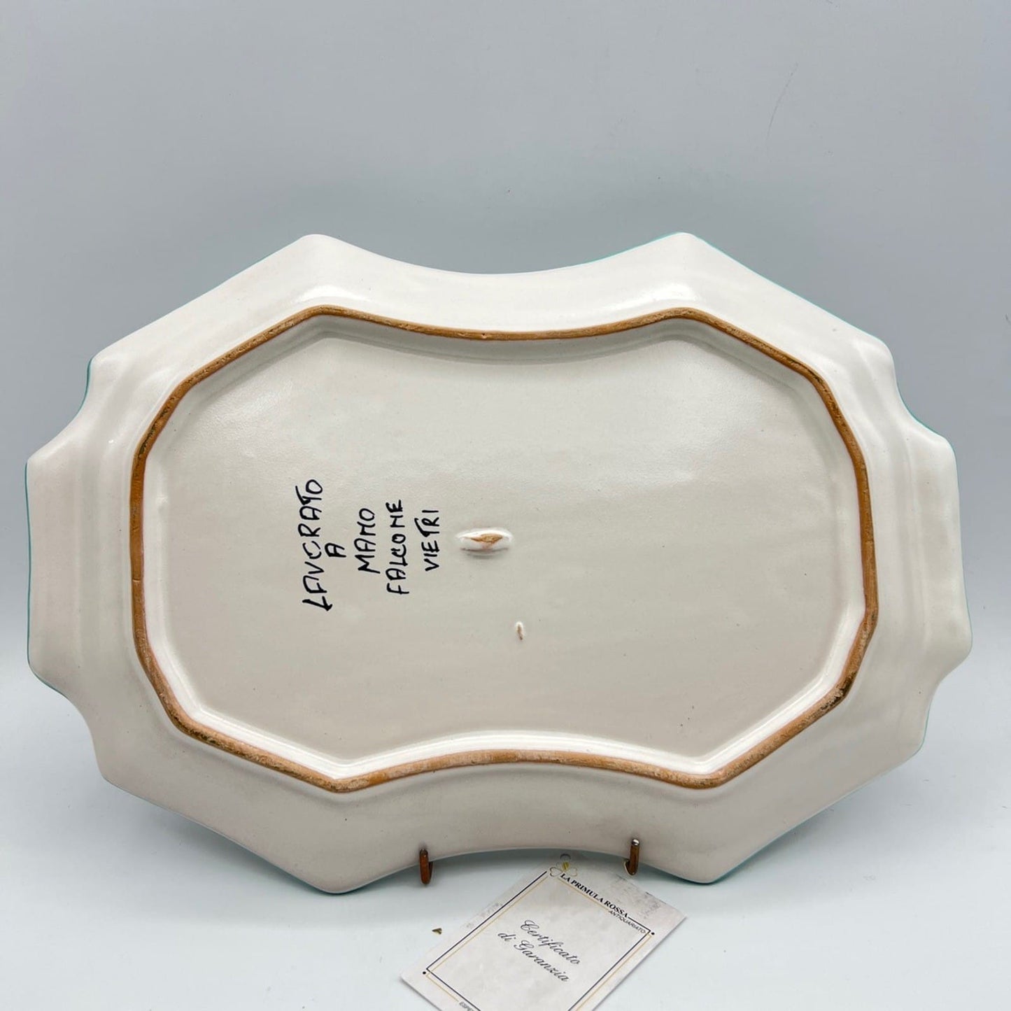 Vassoio Piatto in ceramica di Vietri sul mare vietrese Vintage con Pastorello Categoria  Servizio tazze - Tazze