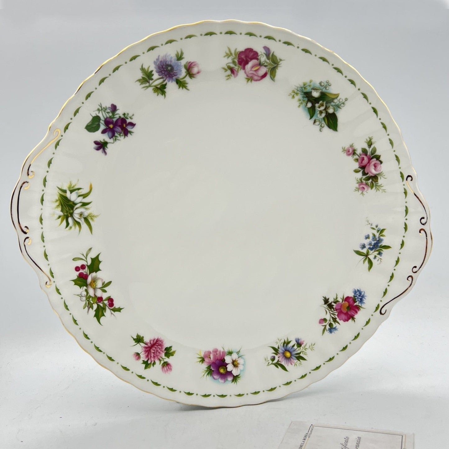 Vassoio piatto torta in porcellana Royal Albert con mesi Flower Of The Month Categoria  Piatti Vassoio