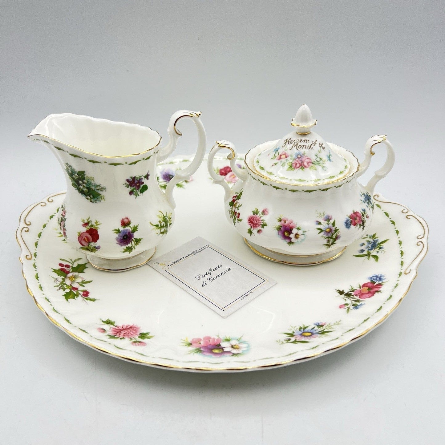 Vassoio piatto torta in porcellana Royal Albert con mesi Flower Of The Month Categoria  Piatti Vassoio