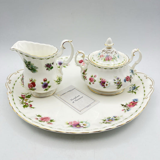 Vassoio piatto torta in porcellana Royal Albert con mesi Flower Of The Month Categoria  Piatti Vassoio