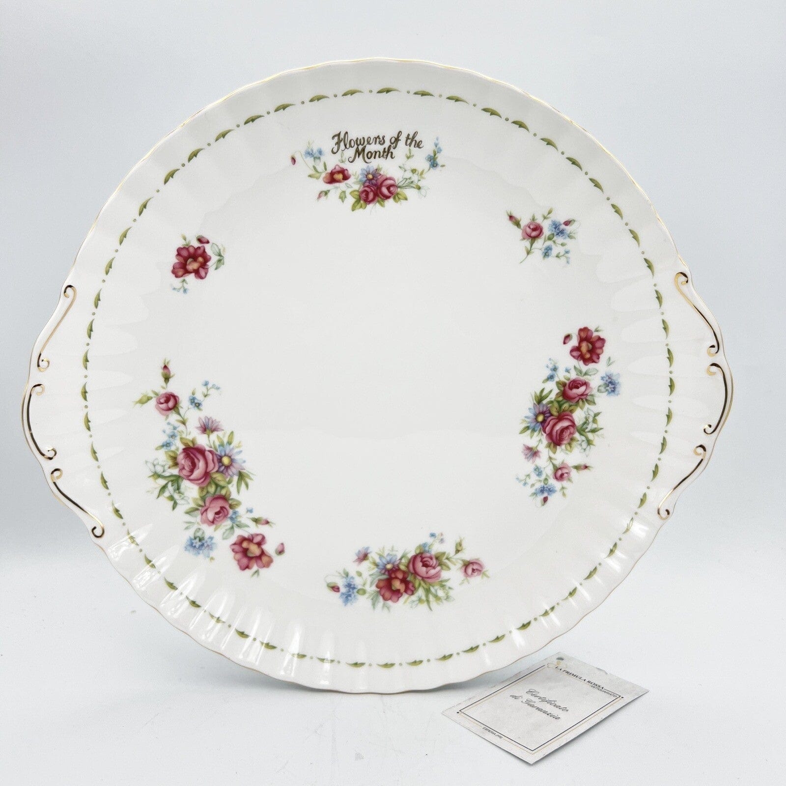 Vassoio piatto torta in porcellana Royal Albert con mesi Flowers Of The Month Categoria  Piatti Vassoio