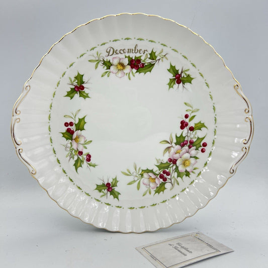 Vassoio piatto torta in porcellana Royal Albert  Flowers Of The Month Dicembre Categoria  Piatti Vassoio