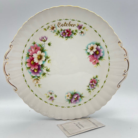 Vassoio piatto torta in porcellana Royal Albert  Flowers Of The Month Ottobre Categoria  Piatti Vassoio