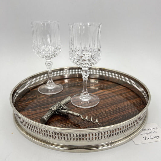 Vassoio rotondo in argento sheffield silver plated vintage stile antico anni 60 Categoria  Sheffield & Argento