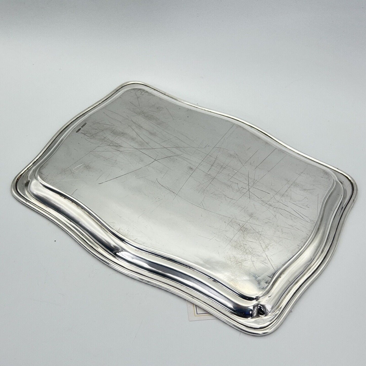 Vassoio vassoietto svuotatasche in argento silver plate da scrivania 900 M F L Categoria  Sheffield & Argento