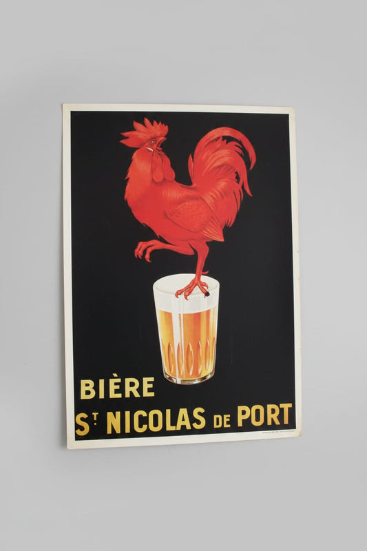 VECCHIA PUBBLICITA' BIRRA  BIERE St NICOLAS DE PORT CARTOLINA VINTAGE ANNO 1995 Categoria  Boccali