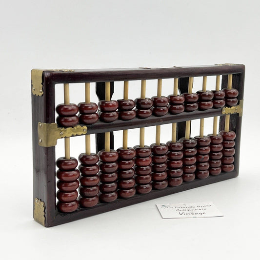 Vecchio abaco vintage pallottoliere in legno ottone cinese calcolo 11 cifre file Categoria  Attrezzi e Strumenti