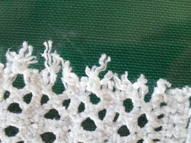 VECCHIO PIZZO AD UNCINETTO \ ANTICA BORDURA L. CM 120 VINTAGE HAND MADE CROCHET Categoria  Corredo Pizzi e Tessuti