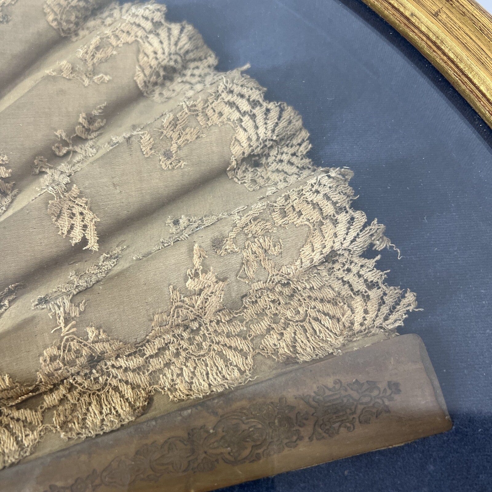 Ventaglio Antico in legno seta dipinto Francese d'epoca 800 Ventagliera Cornice Categoria  Ventagli