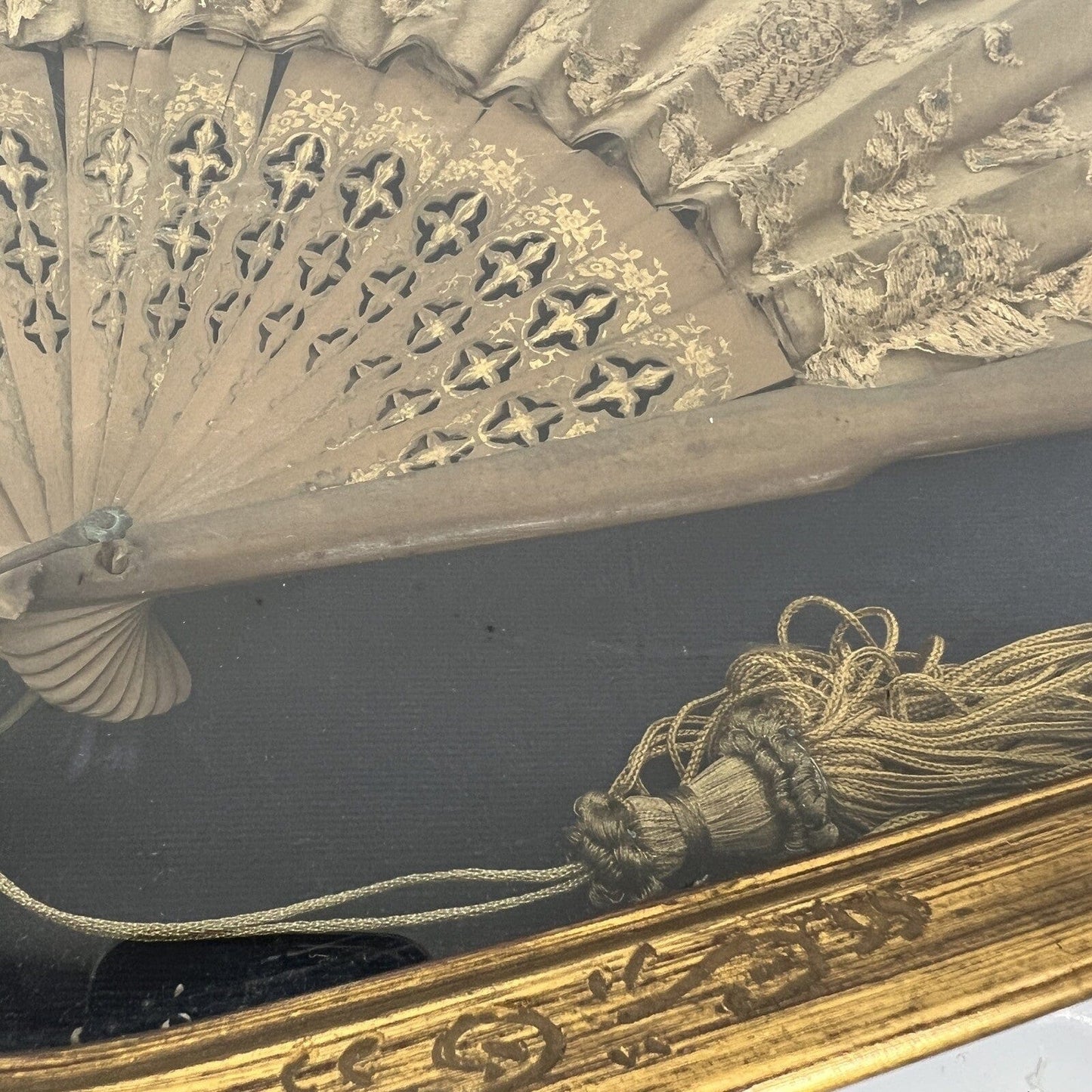 Ventaglio Antico in legno seta dipinto Francese d'epoca 800 Ventagliera Cornice Categoria  Ventagli
