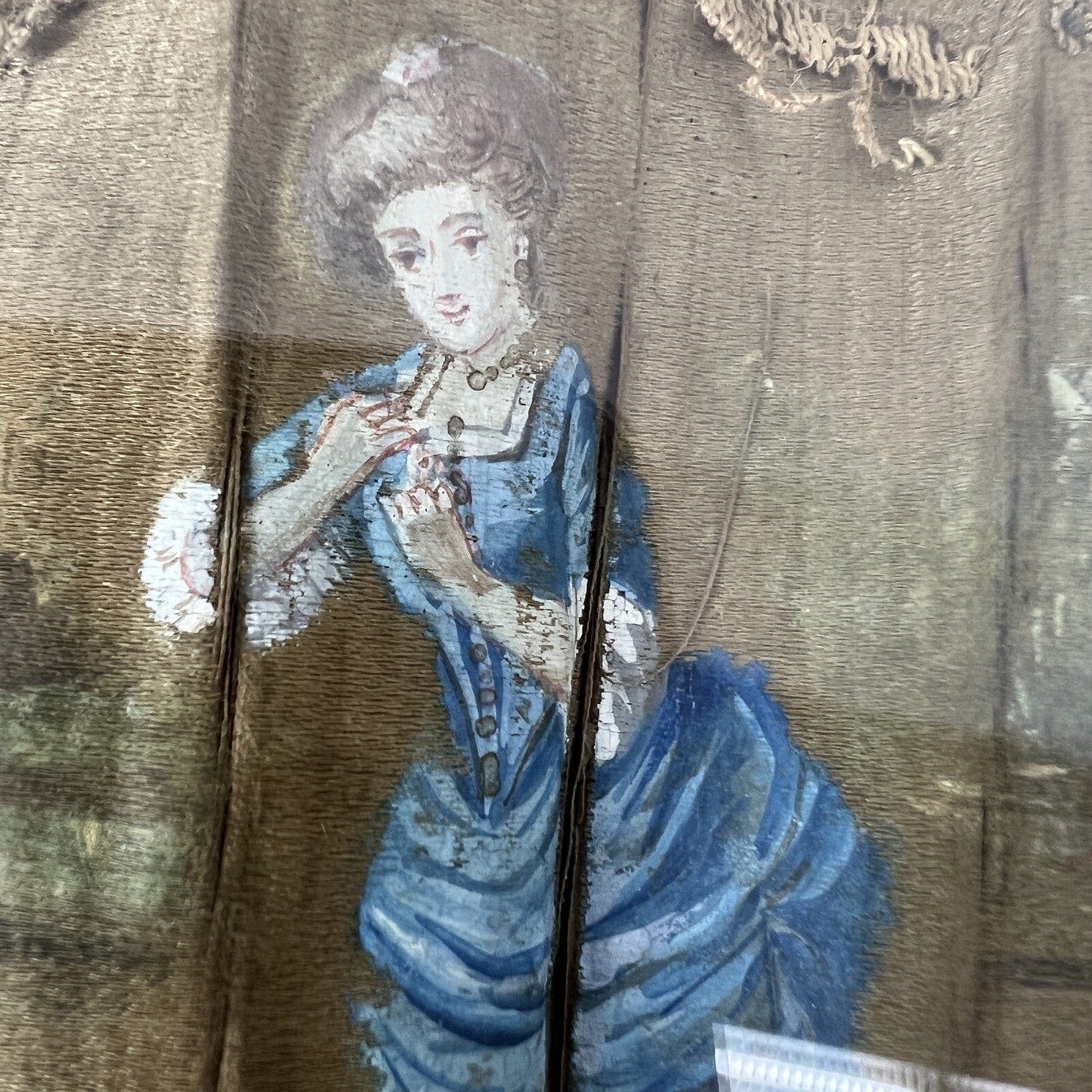 Ventaglio Antico in legno seta dipinto Francese d'epoca 800 Ventagliera Cornice Categoria  Ventagli