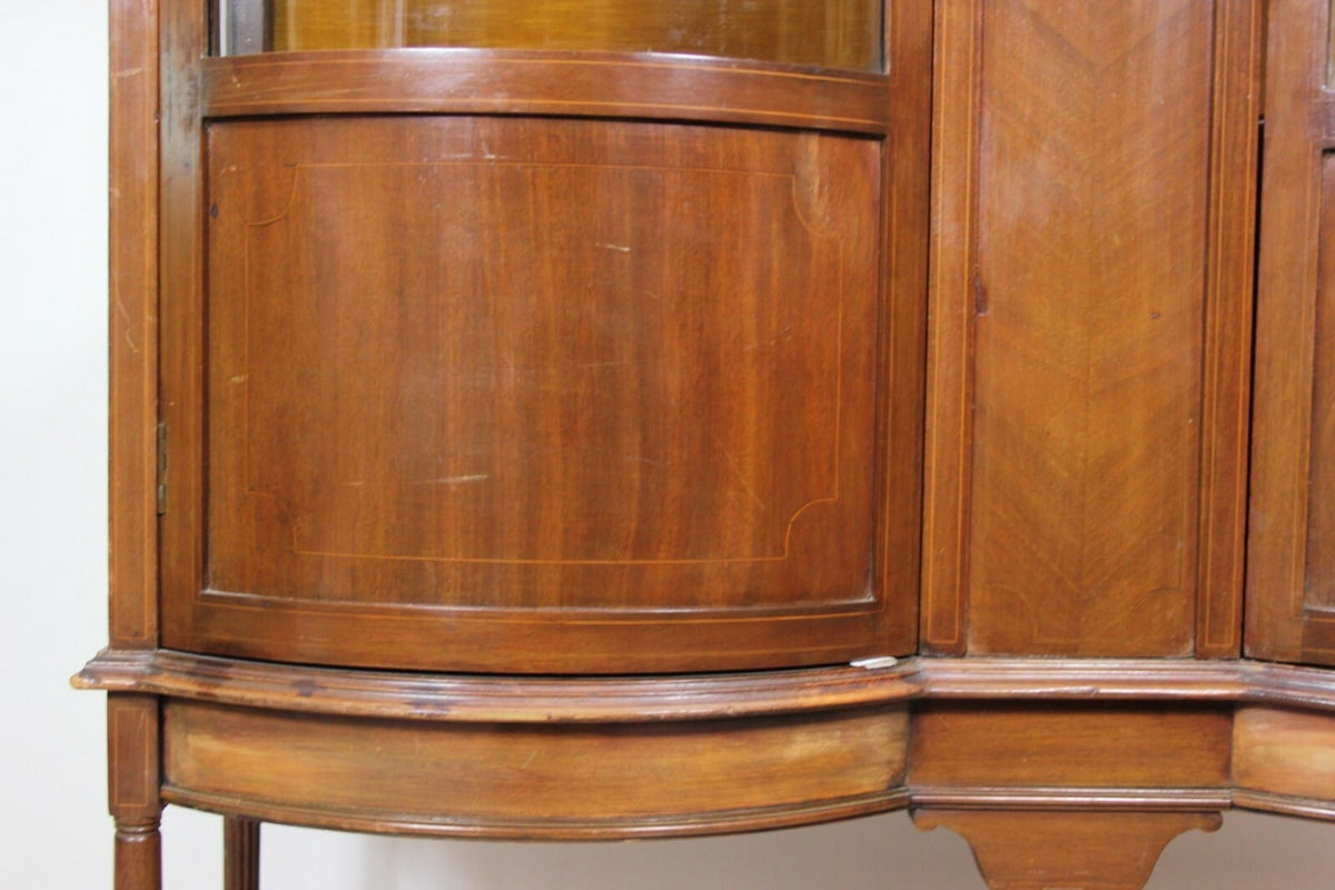 Vetrina antica cristalliera in legno di mogano vetrinetta filettata inglese 900 Categoria  Vetrine