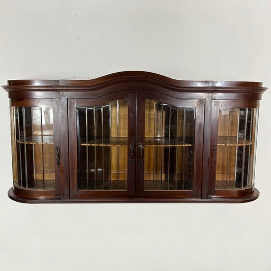 Vetrina d'epoca a sospensione in legno cristalliera Antica stile liberty anni 30 Categoria  Vetrine