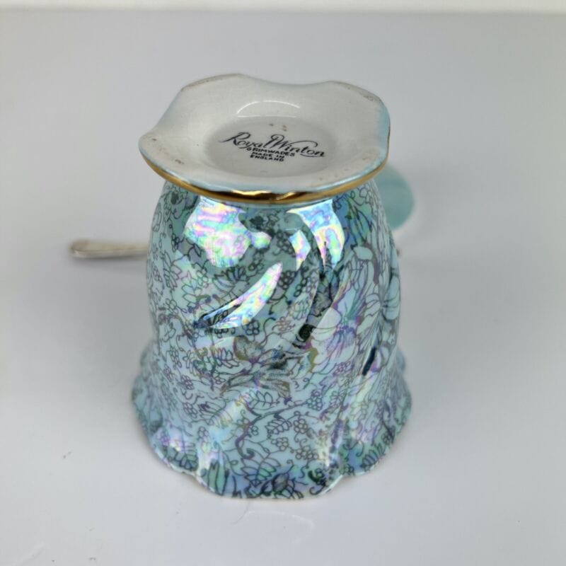 Zuccheriera antica in Ceramica Inglese Colore Azzuro Acquamarina iridescente Categoria  Servizio tazze - Tazze
