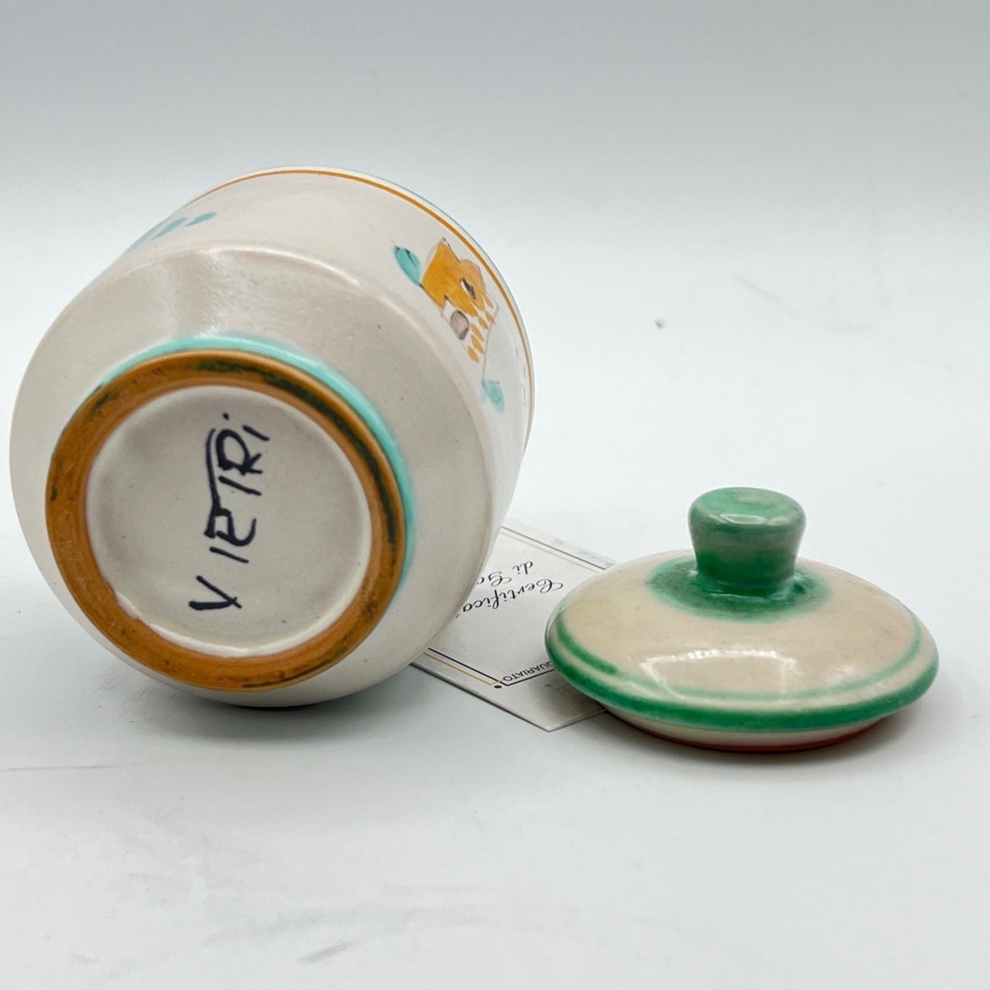 Zuccheriera Barattolo in ceramica di Vietri sul mare vietrese Vintage Categoria  Servizio tazze - Tazze