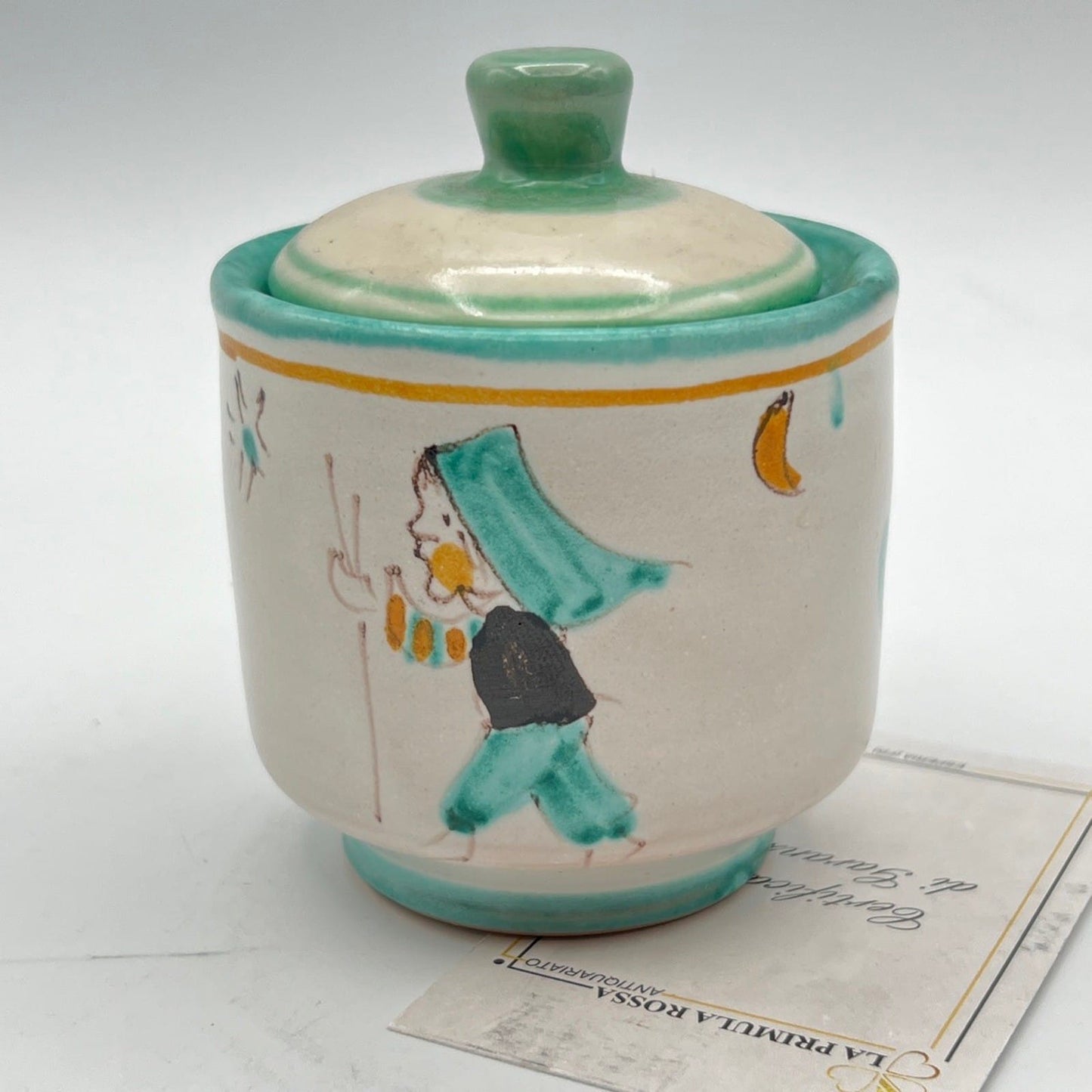 Zuccheriera Barattolo in ceramica di Vietri sul mare vietrese Vintage Categoria  Servizio tazze - Tazze
