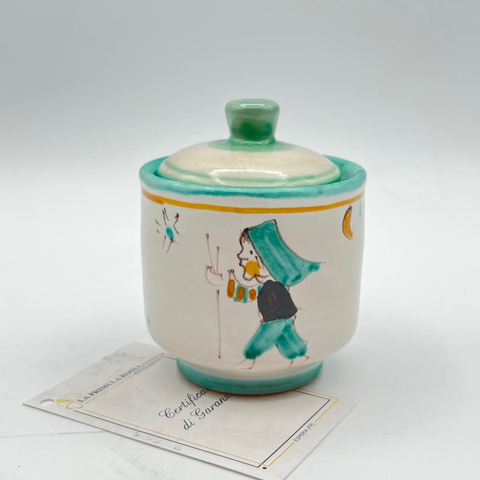Zuccheriera Barattolo in ceramica di Vietri sul mare vietrese Vintage Categoria  Servizio tazze - Tazze