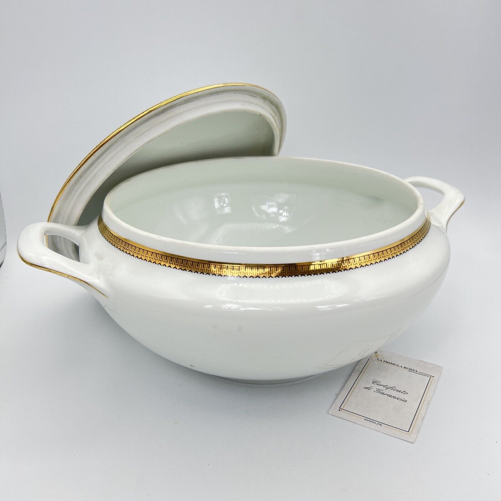 Zuppiera antica in ceramica Bianca Richard Ginori Legumiera Vintage profili oro Categoria  Zuppiere