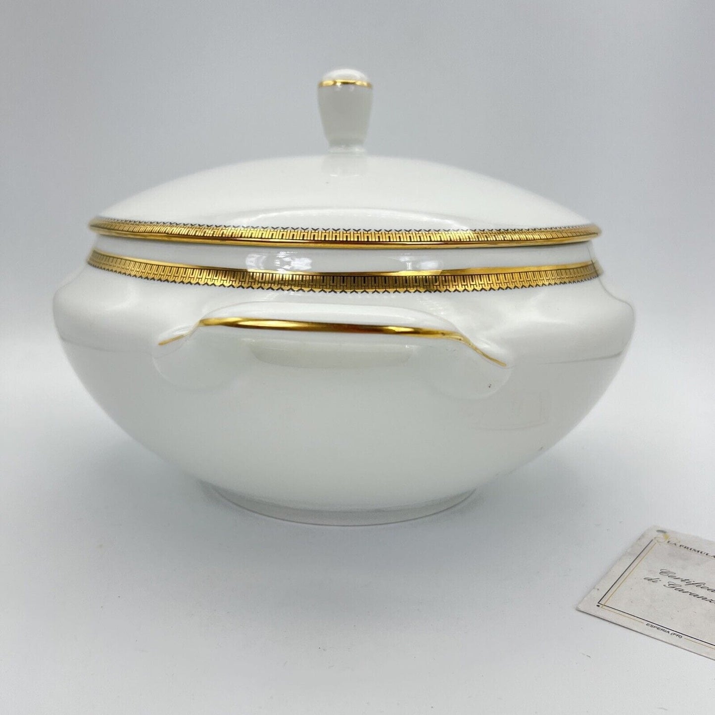 Zuppiera antica in ceramica Bianca Richard Ginori Legumiera Vintage profili oro Categoria  Zuppiere