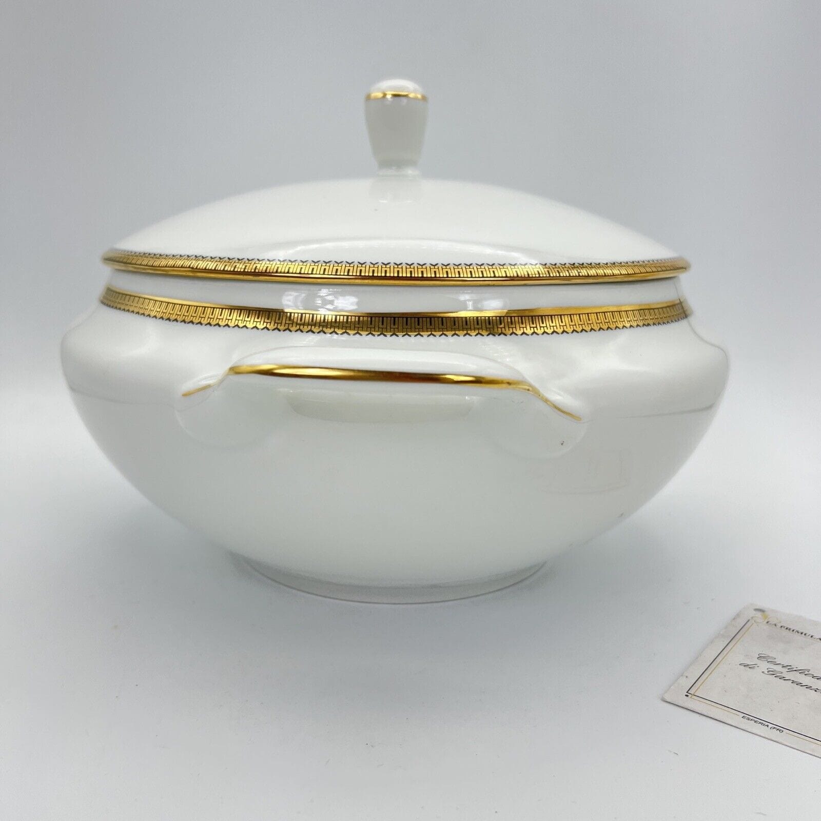 Zuppiera antica in ceramica Bianca Richard Ginori Legumiera Vintage profili oro Categoria  Zuppiere