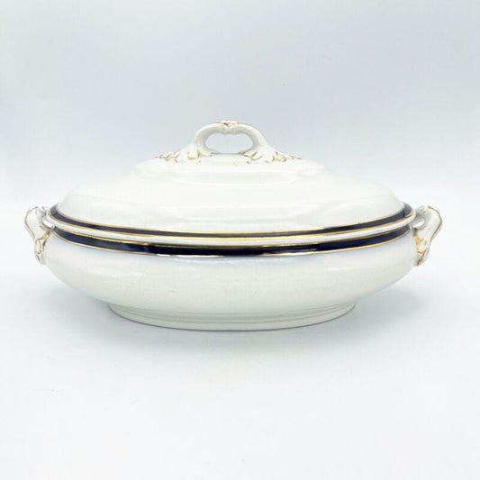 Zuppiera antica inglese in ceramica bianca Legumiera d'epoca 800 centrotavola Categoria  Zuppiere