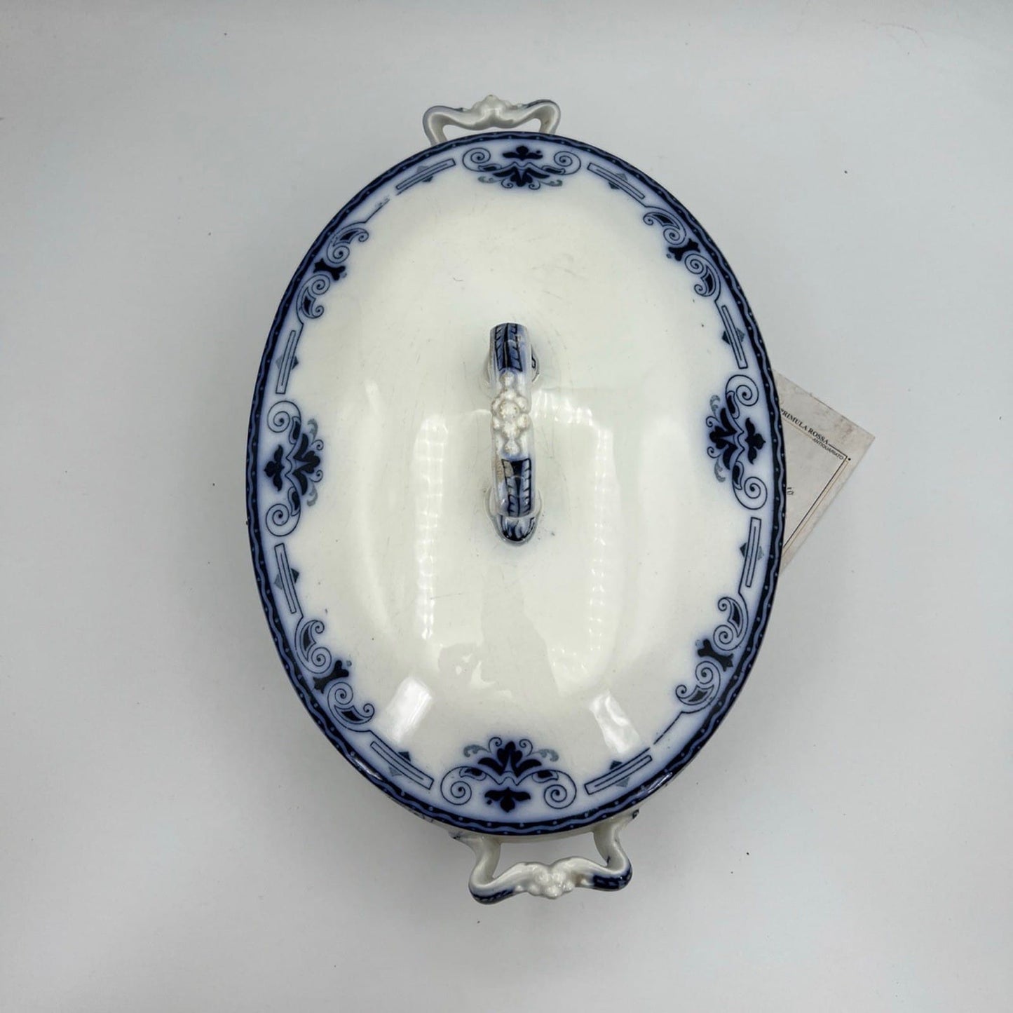 Zuppiera antica inglese in ceramica Legumiera epoca 900 bianca Blu Centrotavola Categoria  Zuppiere