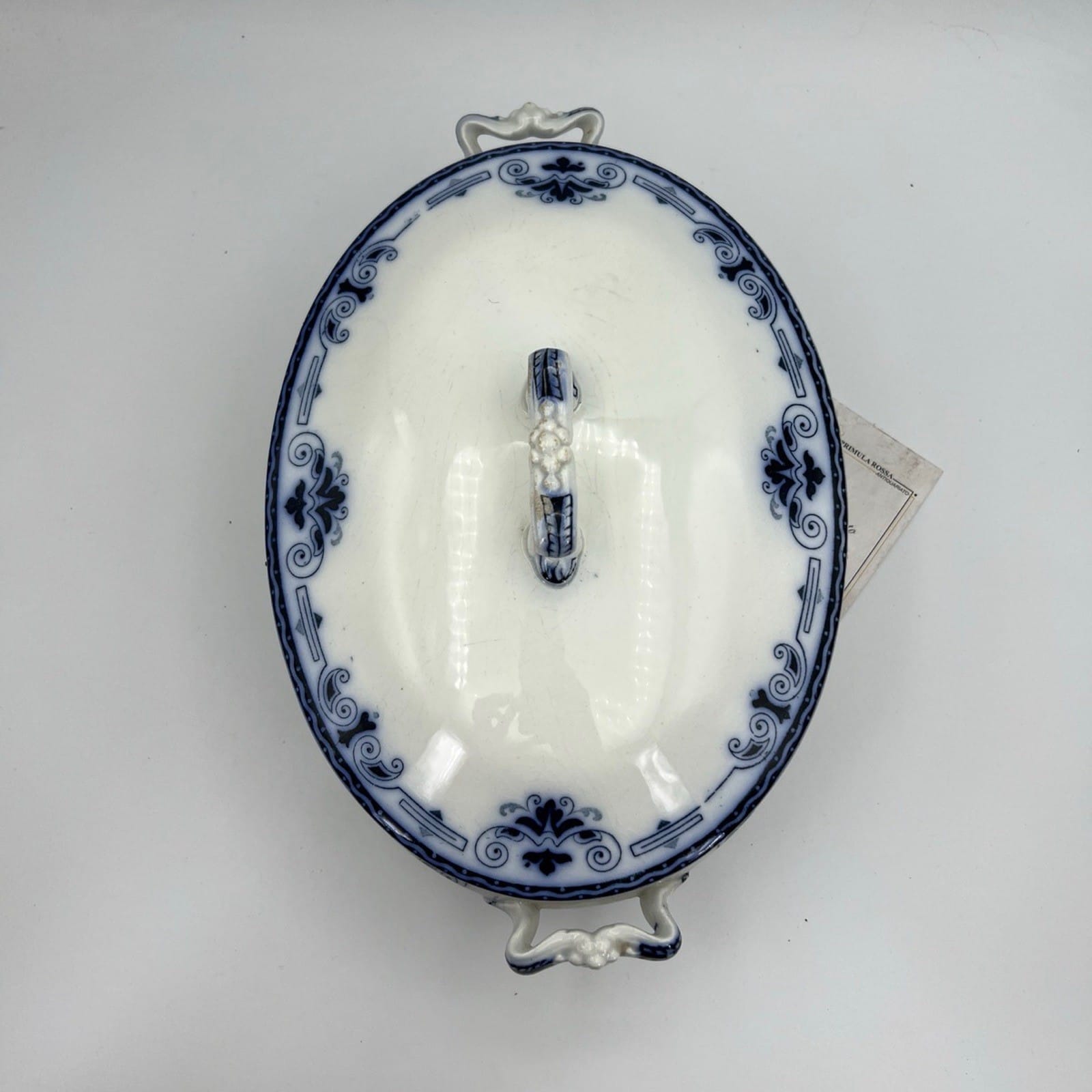 Zuppiera antica inglese in ceramica Legumiera epoca 900 bianca Blu Centrotavola Categoria  Zuppiere