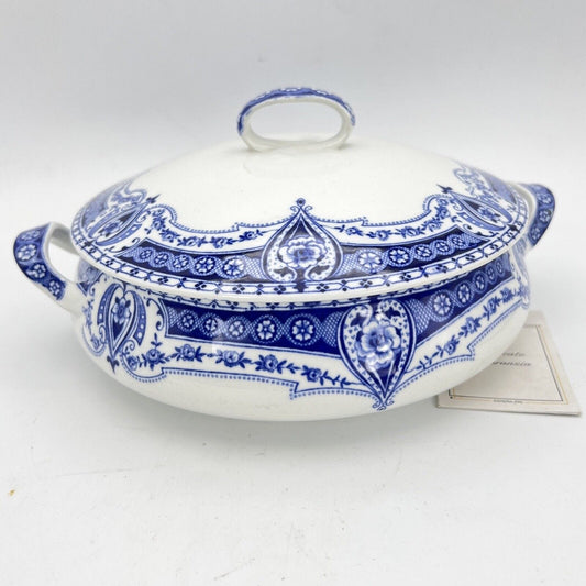 Zuppiera antica inglese in ceramica Legumiera epoca 900 bianca Blu Centrotavola Categoria  Zuppiere