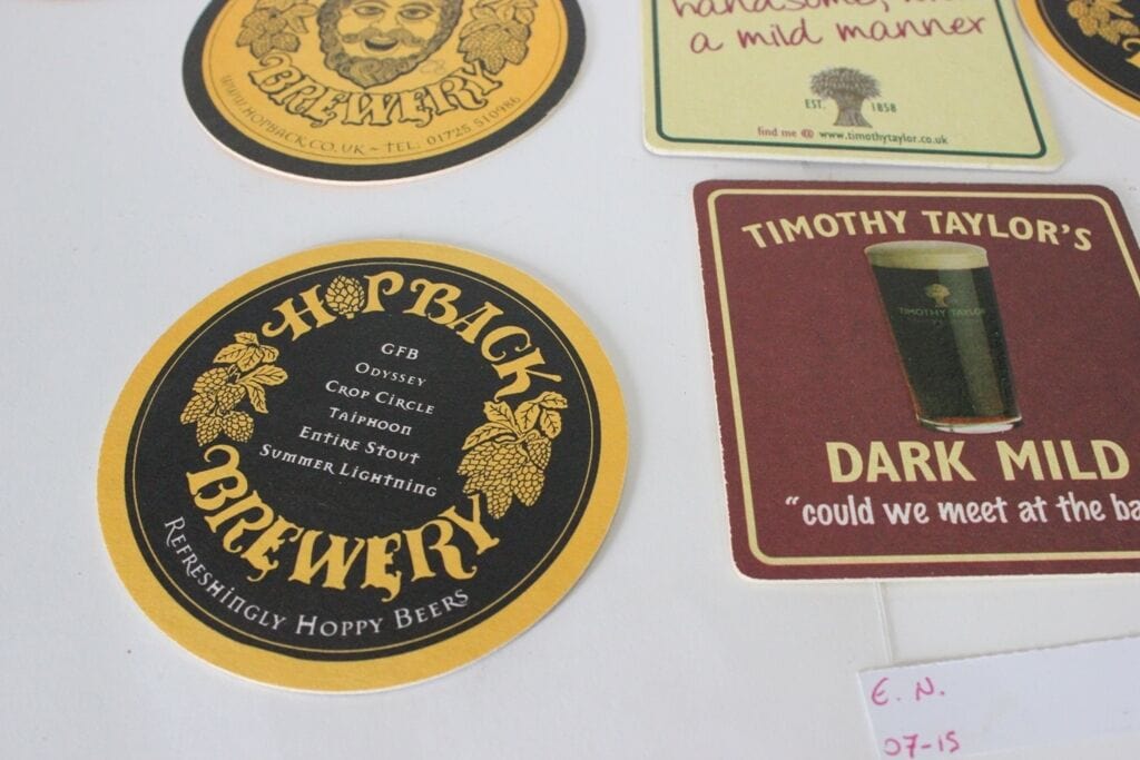 10 SOTTOBICCHIERI VINTAGE DA PUB- HOP BACK BREWERY - TIMOTHY TAYLOR'S Birra & dintorni