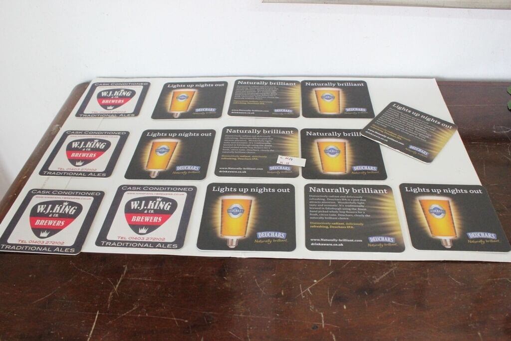 14 SOTTOBICCHIERI VINTAGE DA PUB - W.J. KING - DEUCHARS -  BEER MATS Birra & dintorni