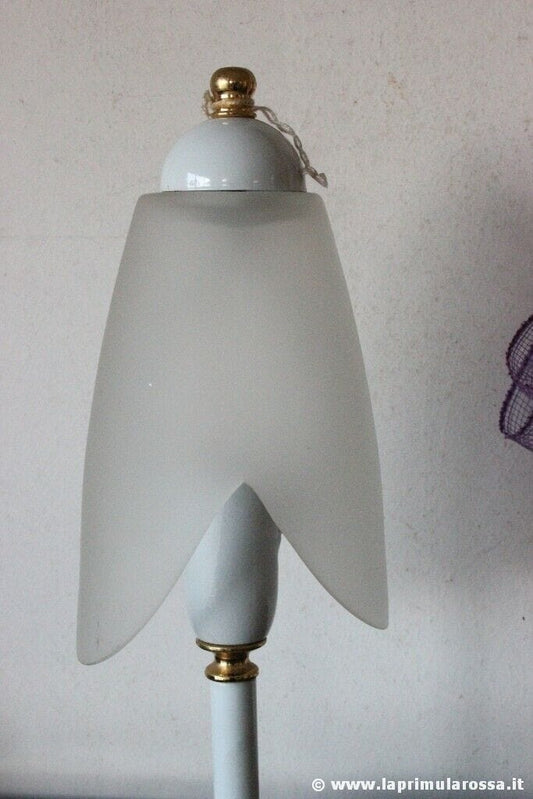 ABAT JOUR VINTAGE METALLO BIANCO  h 32cm - LUME DA TAVOLO RETRO' Lampade Appliques