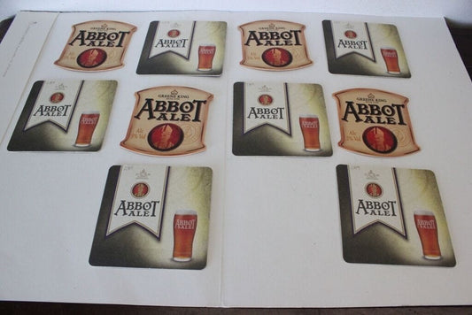 ABBOTT ALE -10 SOTTOBICCHIERI VINTAGE DA PUB - GREENE KING BEER MATS Birra & dintorni