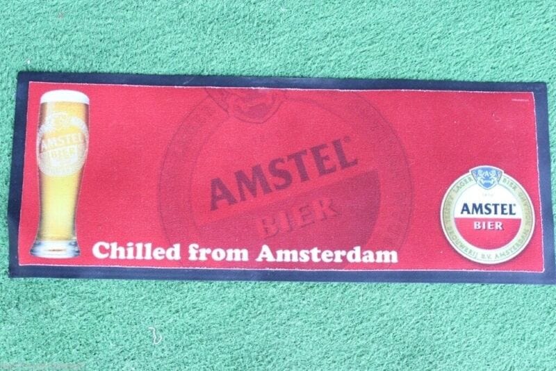AMSTEL BIER TAPPETO VINTAGE DA PUB L. cm 60 / VINTAGE BEER MAT Birra & dintorni