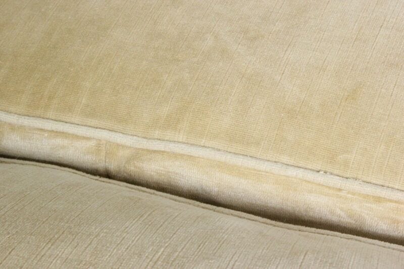 Antica divano salotto due posti art deco divanetto beige vintage in legno noce Arredamento