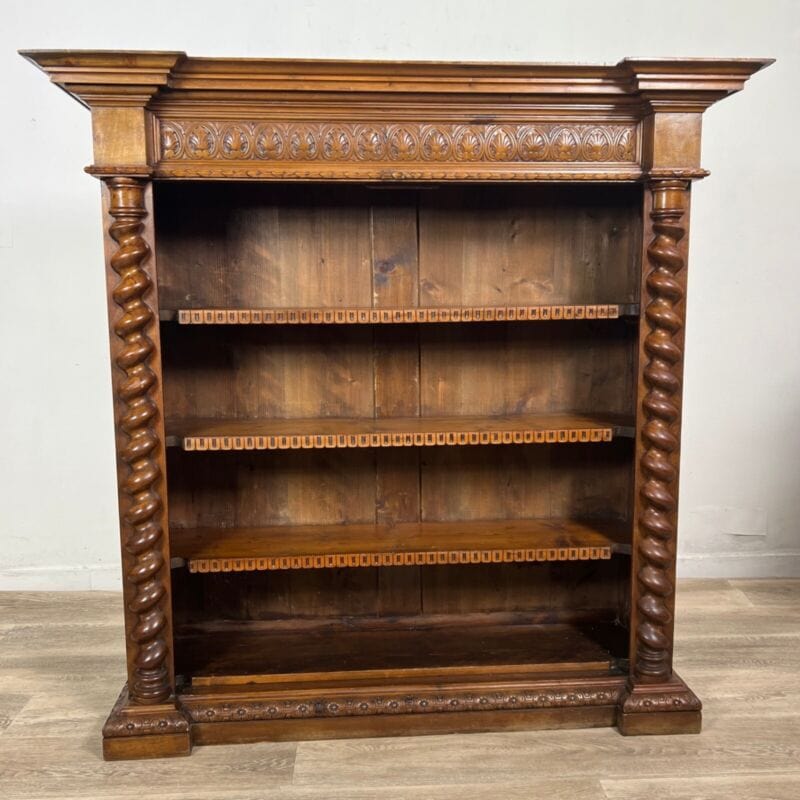 Antica Libreria a giorno credenza in legno di noce mobile stile rinascimento Arredamento