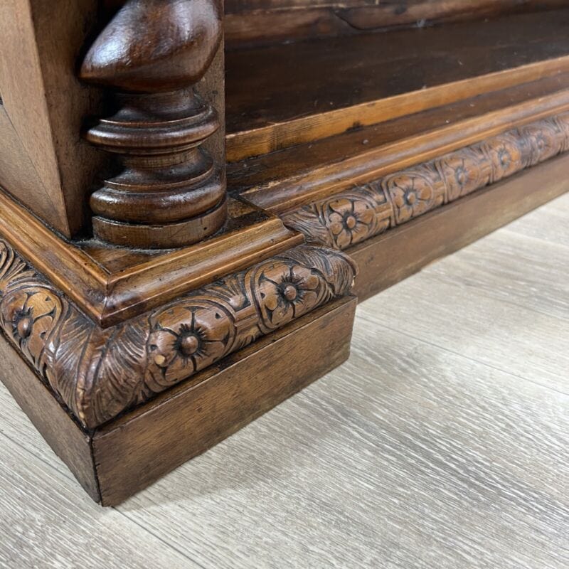 Antica Libreria a giorno credenza in legno di noce mobile stile rinascimento Arredamento