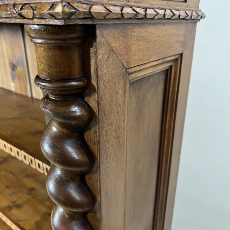 Antica Libreria a giorno credenza in legno di noce mobile stile rinascimento Arredamento