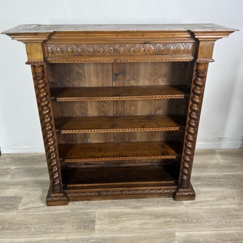Antica Libreria a giorno credenza in legno di noce mobile stile rinascimento Arredamento