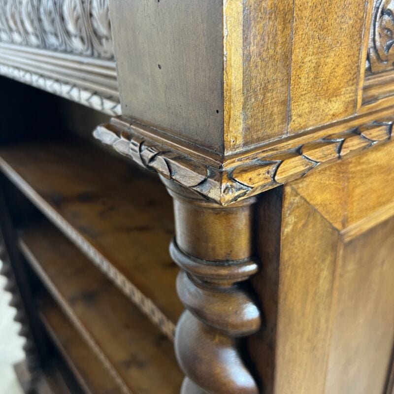 Antica Libreria a giorno credenza in legno di noce mobile stile rinascimento Arredamento